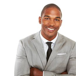 young african american business male smiling with confidence.